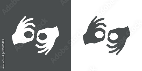 Icono plano lenguaje de signos gris