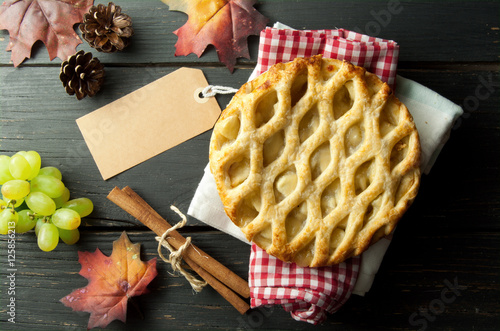 Apple pie with blank label
