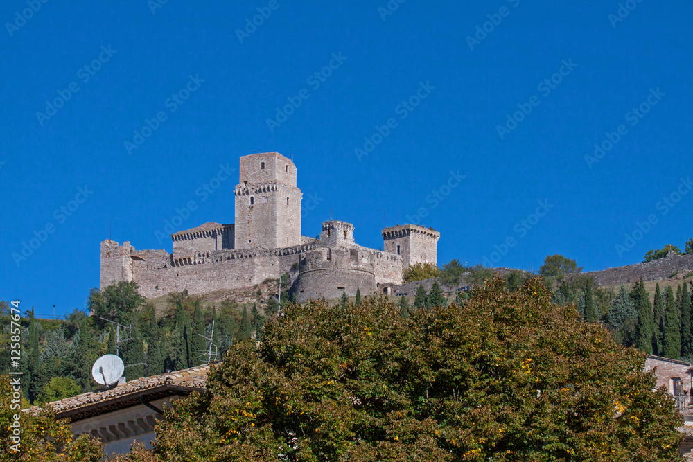 Assisi, Blick auf die Festung Rocca Maggiore