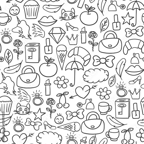 Wallpaper Mural Doodles seamless pattern  set. Torontodigital.ca