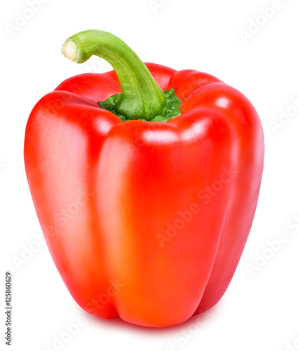 Red sweet pepper isolated on white background