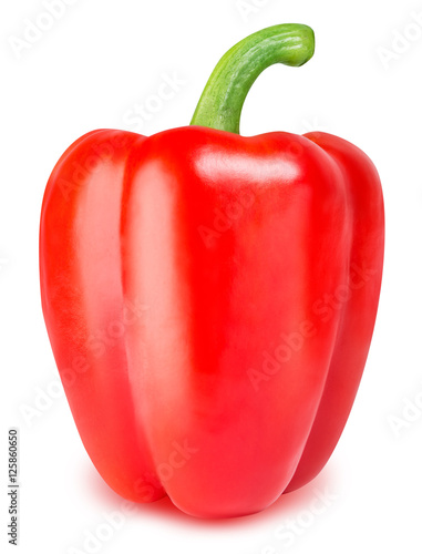 Red sweet pepper isolated on white background © A_Skorobogatova