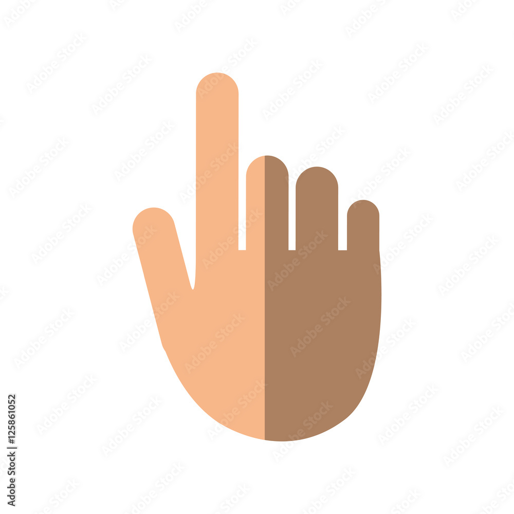 Hand gesture icon. Palm human people and communication theme. Isolated design. Vector illustration Hand gesture icon. Palm human people and communication theme. Isolated design. Vector illustration