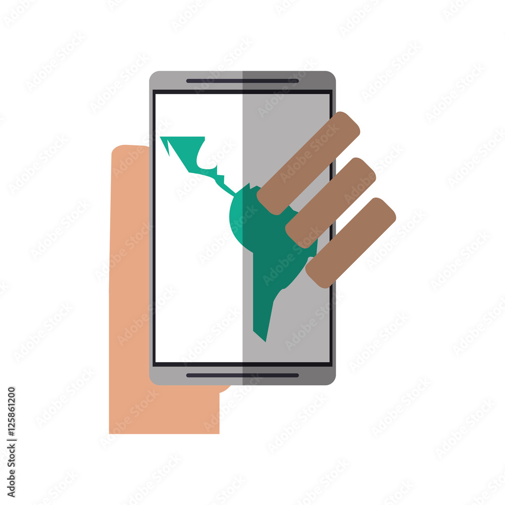 Smartphone and map icon. Device gadget technology and electronic theme. Isolated design. Vector illustration Smartphone and map icon. Device gadget technology and electronic theme. Isolated design. Vector illustration