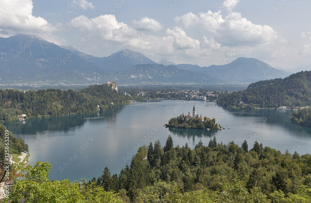 Lake Bled above view in Slovenia
