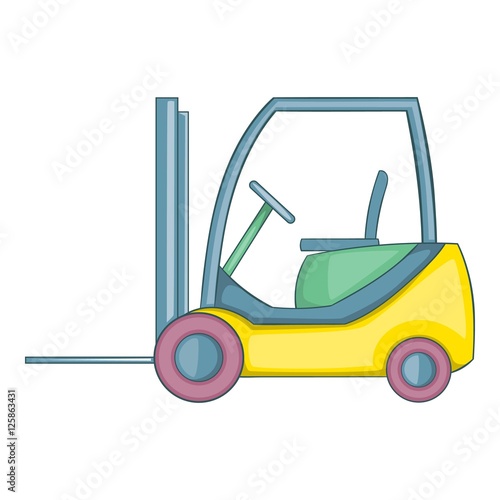 Forklift loader icon. Cartoon illustration of forklift loader vector icon for web design