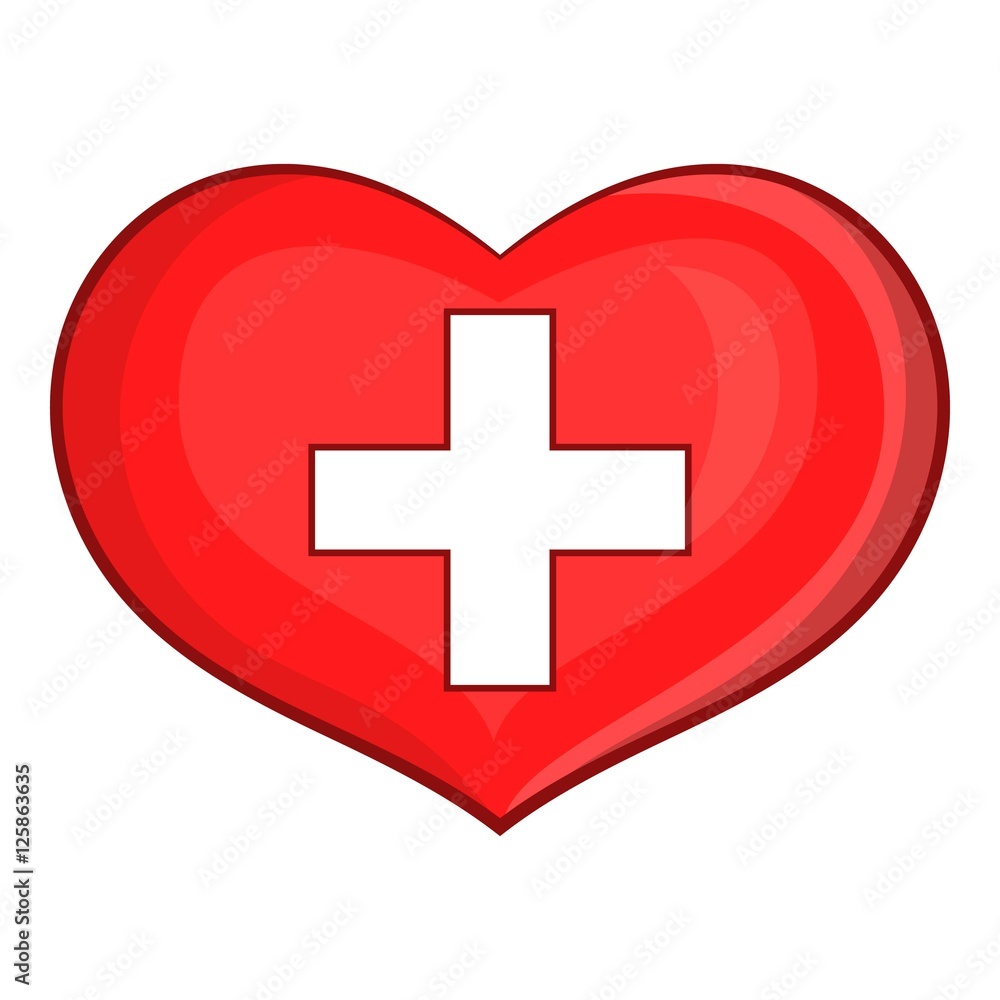 Heart with Swiss flag icon. Cartoon illustration of heart vector icon for web design Heart with Swiss flag icon. Cartoon illustration of heart vector icon for web design