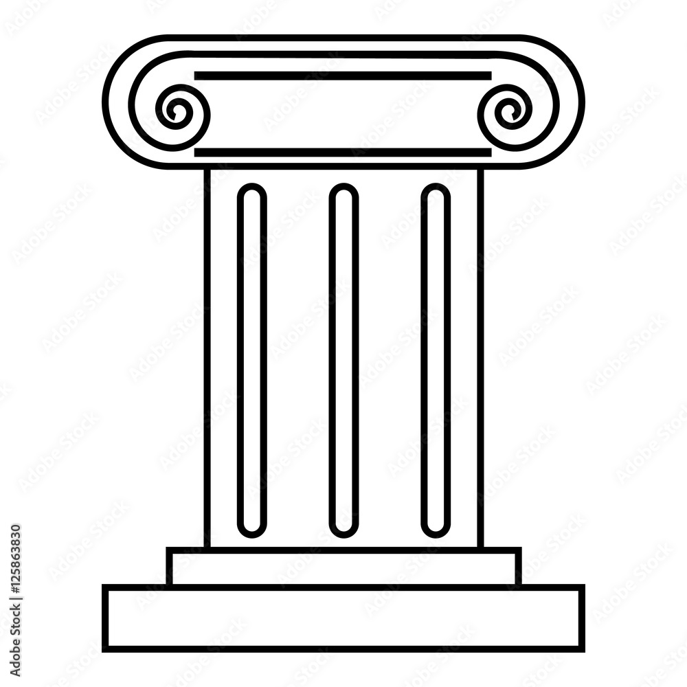 Roman pillar icon. Outline illustration of roman pillar vector icon for web Roman pillar icon. Outline illustration of roman pillar vector icon for web