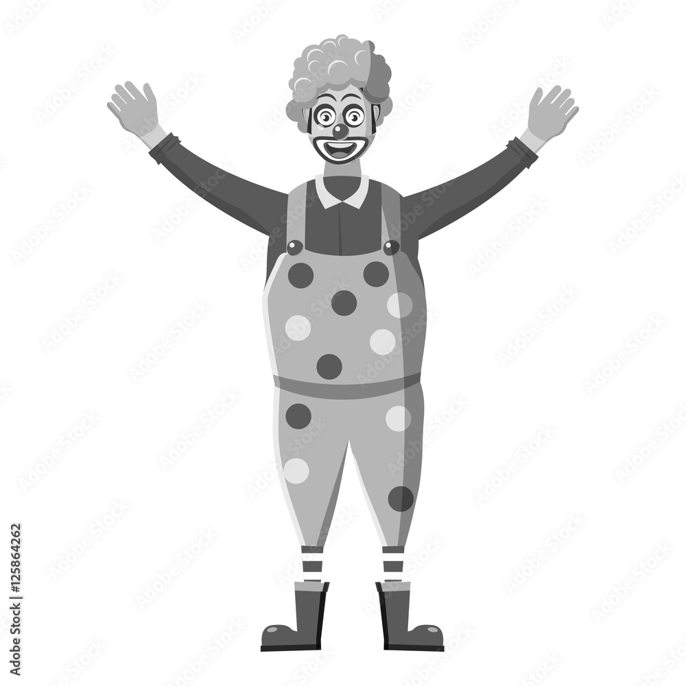 Clown icon. Gray monochrome illustration of clown vector icon for web Clown icon. Gray monochrome illustration of clown vector icon for web
