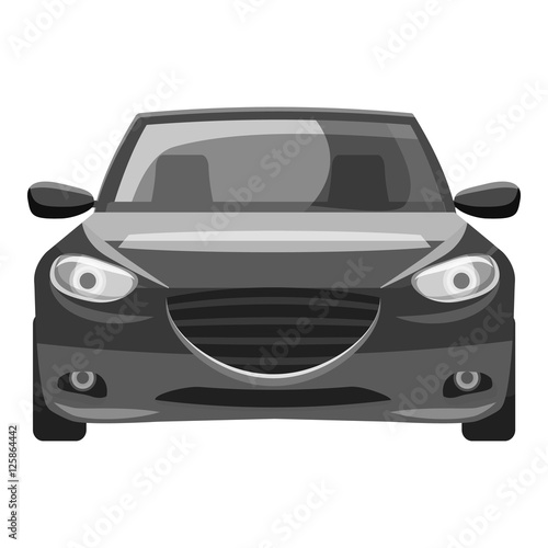 Car icon. Gray monochrome illustration of car vector icon for web