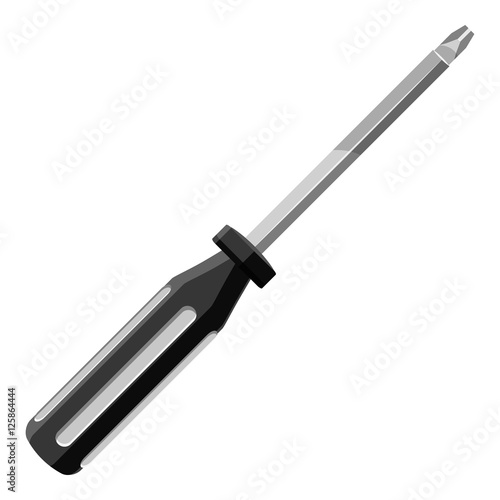 Screwdriver icon. Gray monochrome illustration of screwdriver vector icon for web