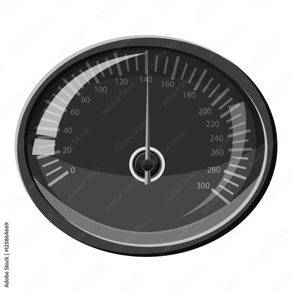 Speedometer 140 km in hour icon. Gray monochrome illustration of speedometer 140 km in hour vector icon for web Speedometer 140 km in hour icon. Gray monochrome illustration of speedometer 140 km in hour vector icon for web