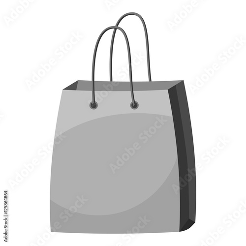 Bag with handles icon. Gray monochrome illustration of bag with handles vector icon for web