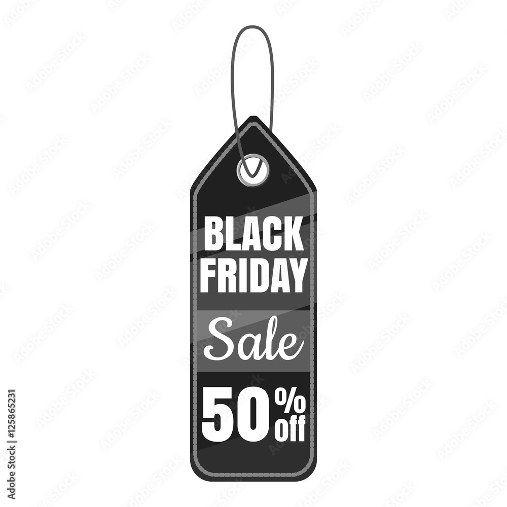 Sale tag 50 percent off icon. Gray monochrome illustration of sale tag 50 percent off vector icon for web