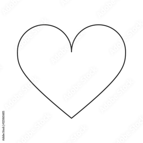 Heart shape icon. Love passion romantic and health theme. Isolated design. Vector illustration