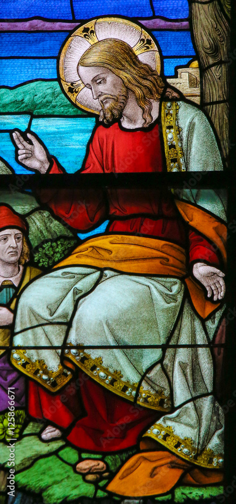 Stained Glass of Jesus Christ in Mechelen Cathedral