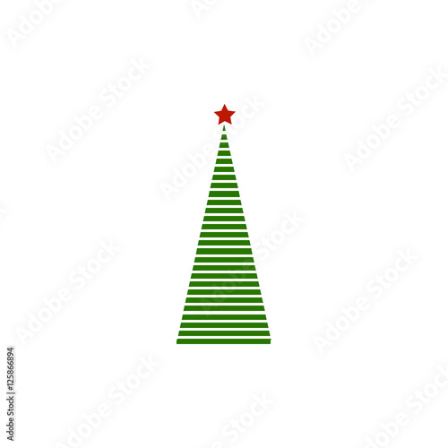 новогодняя елка на белом фоне, векторная иллюстрация