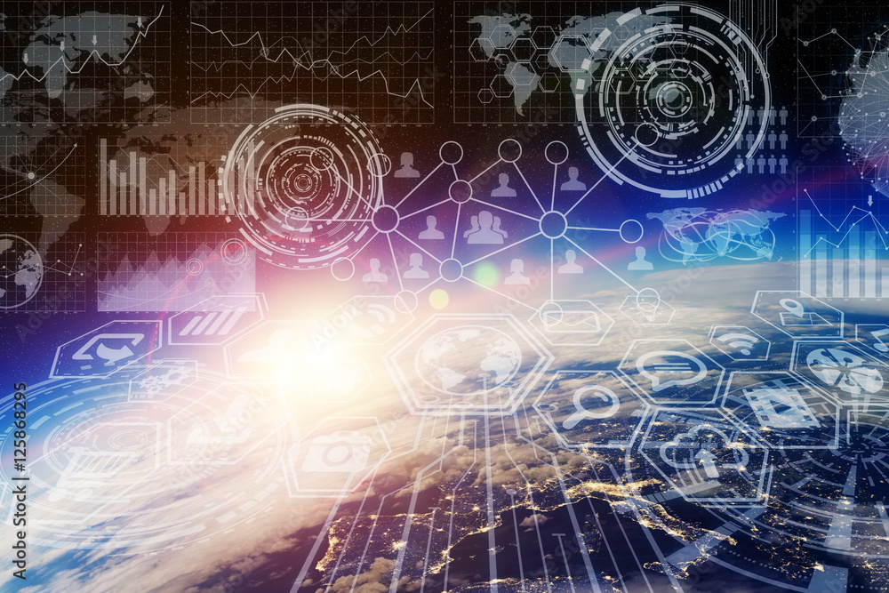 Global network and data exchange over the world Global network and data exchange over the world