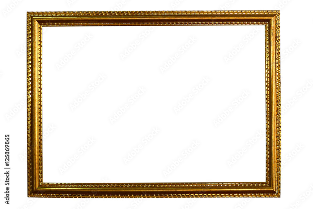 Gold picture frame isolated on a white background. Gold picture frame isolated on a white background.