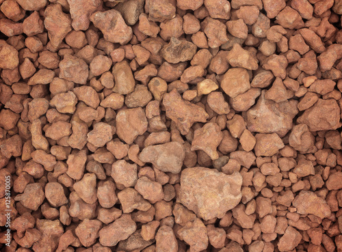 Closeup of brown stone pebbles