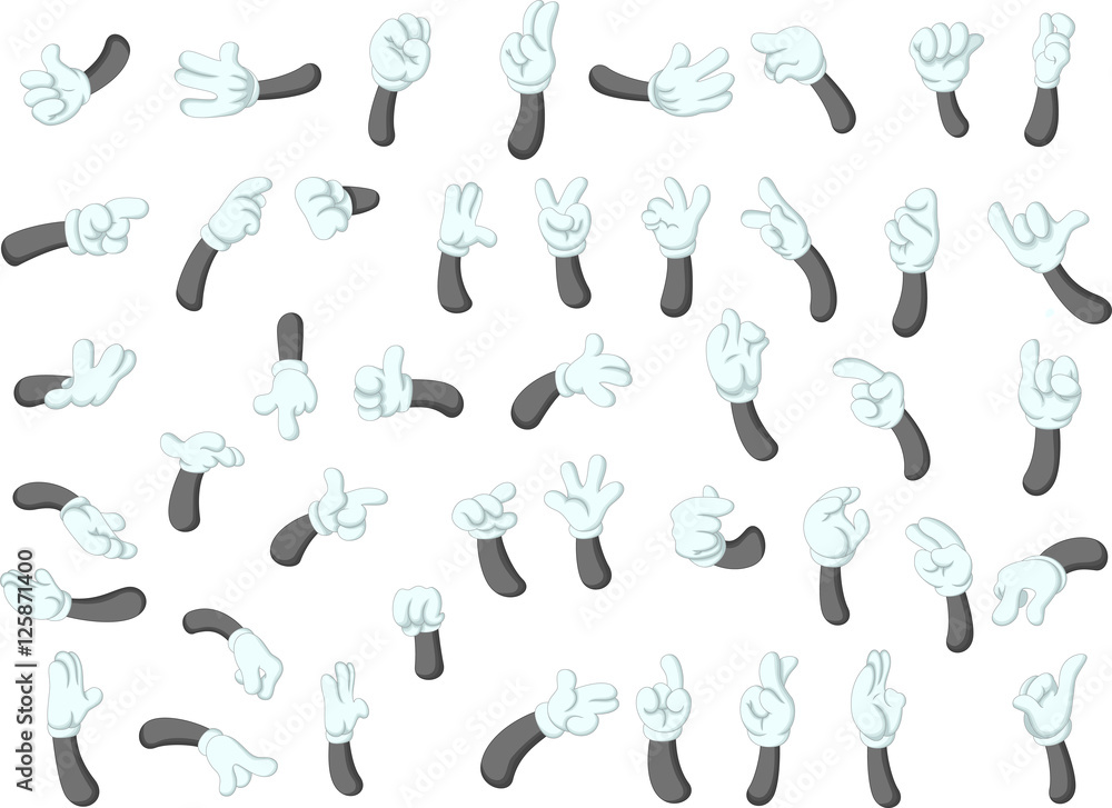 collection of hand cartoon with different gestures collection of hand cartoon with different gestures