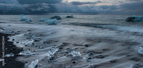 Icebergs in Jokulsarlon ice beach, south of Iceland