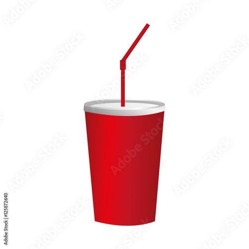 red soda cup icon image vector illustration design 