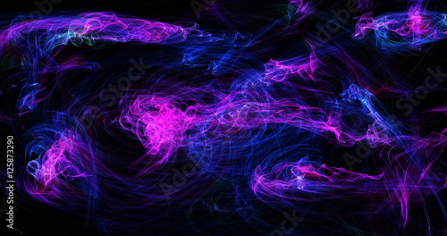 Blue And Pink Abstract Lines Swirls On Dark Background