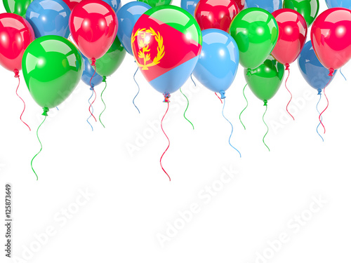 Flag of eritrea on balloons