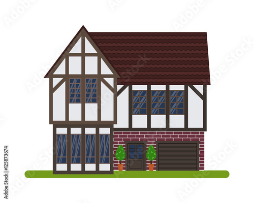Obraz na plátně Tudor house vector