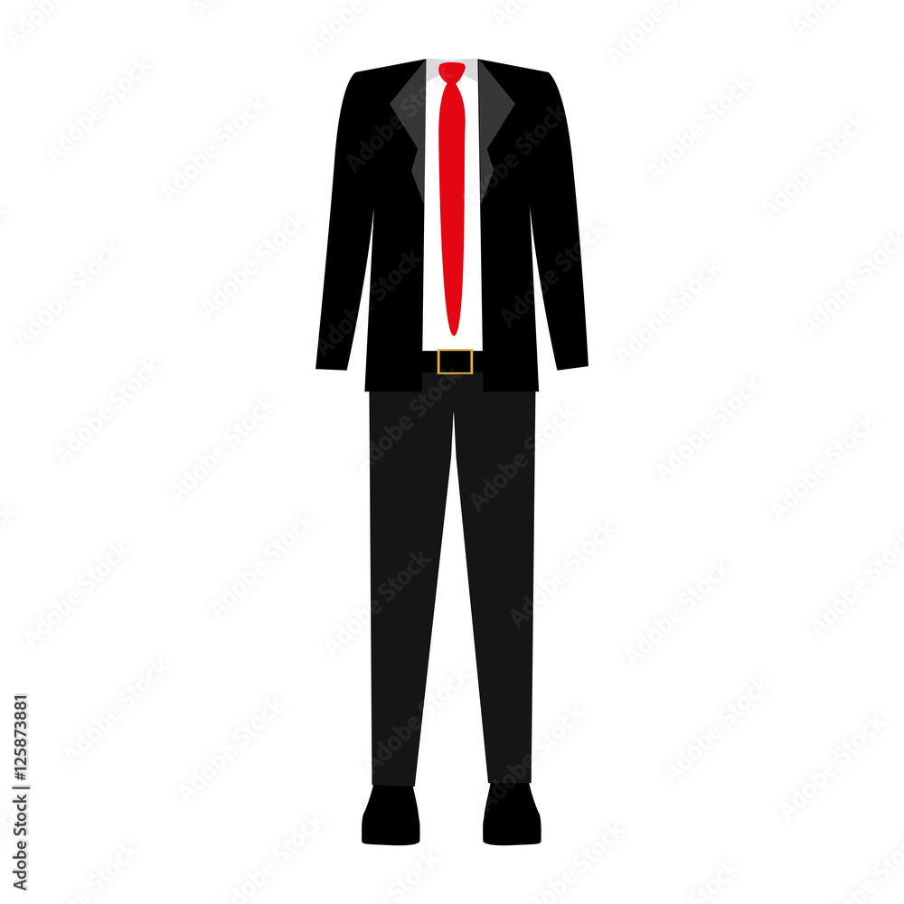 executive men clothes suit and red tie over white background. vector illustraiton executive men clothes suit and red tie over white background. vector illustraiton