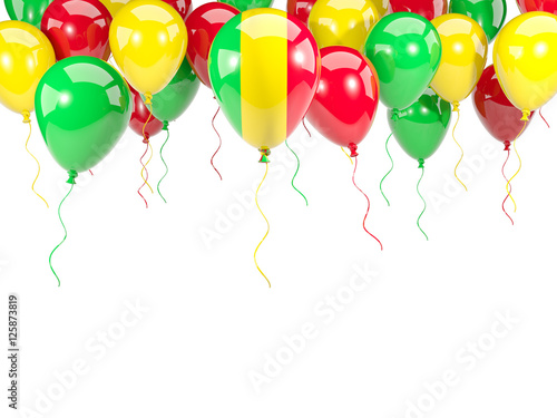 Flag of mali on balloons