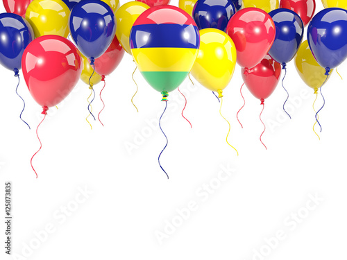 Flag of mauritius on balloons