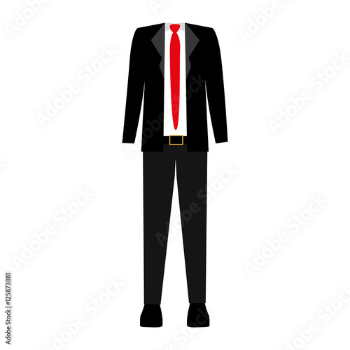 executive men clothes suit and red tie over white background. vector illustraiton