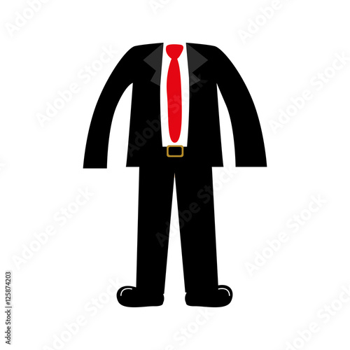 executive men clothes suit and red tie over white background. vector illustraiton
