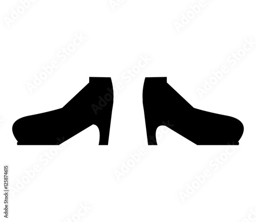 female shoes in color black icon over white background. vector illustration