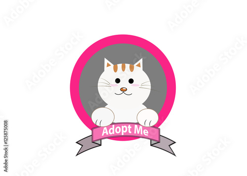 cat with adopt me message vector