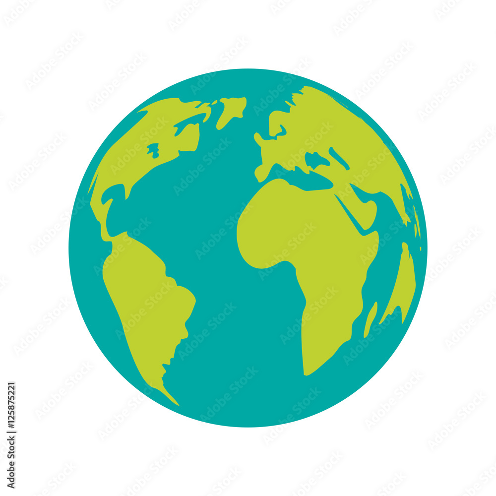 earth planet icon over white background. world globe. vector illustration