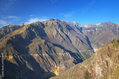 View of Colca Canyon from overlook near Cabanaconde in Peru