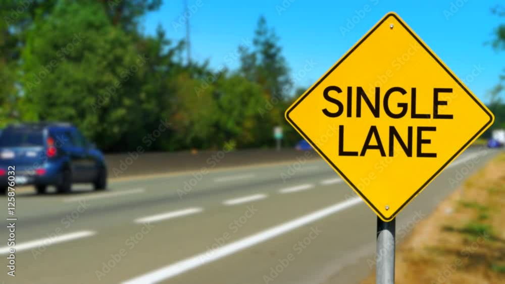 4K Single Lane Yellow Diamond Sign, Traffic Sign 4K Single Lane Yellow Diamond Sign, Traffic Sign