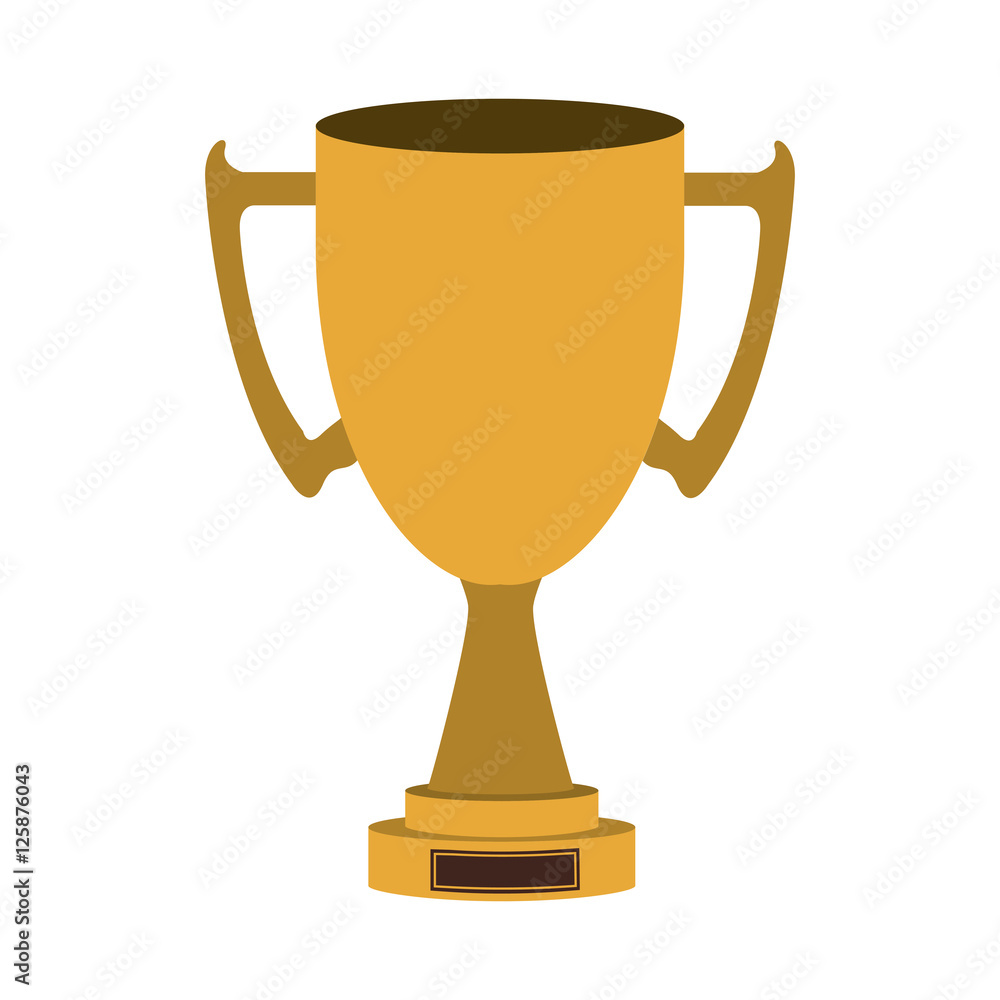 gold trophy cup icon over white background. vector illustration gold trophy cup icon over white background. vector illustration