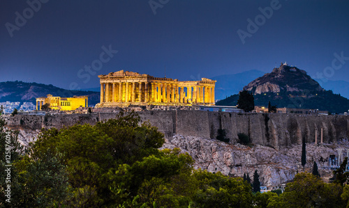 Fototapeta Partenon w Atenach o zmierzchu, Grecja