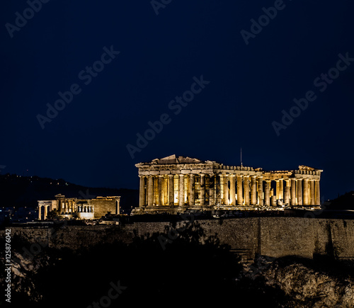 Parthenon of Athens at Night, Greece