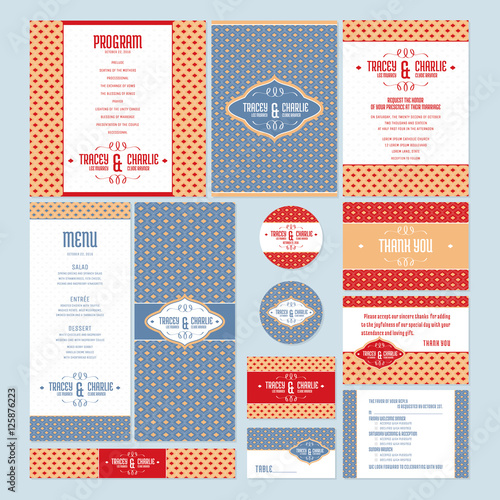 Set of wedding cards