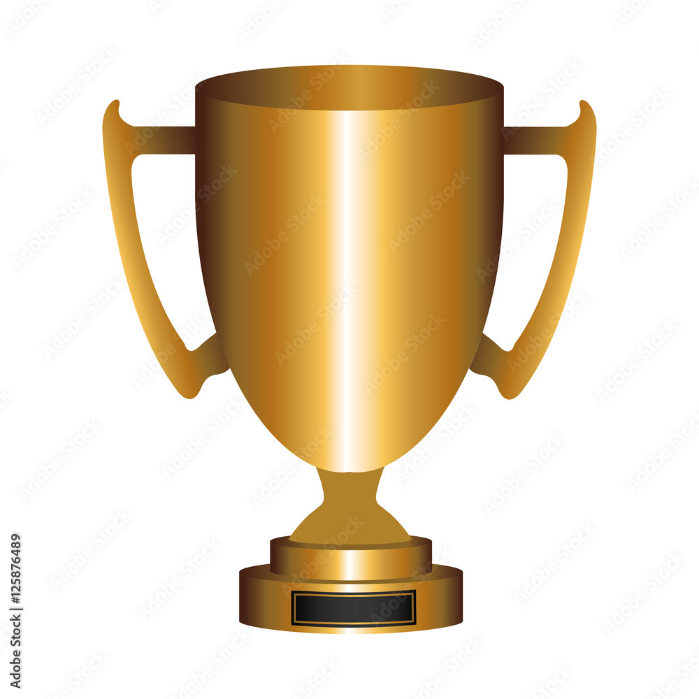 gold trophy cup icon over white background. vector illustration gold trophy cup icon over white background. vector illustration