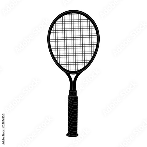 racket tennis sport equipment icon over white background. vector illustration