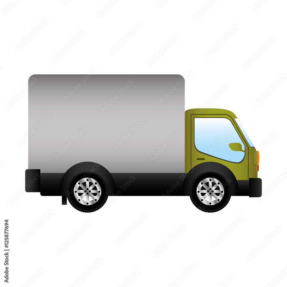 cargo truck icon over white background. transportation vehicle design. vector illustration