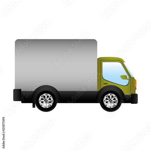 cargo truck icon over white background. transportation vehicle design. vector illustration