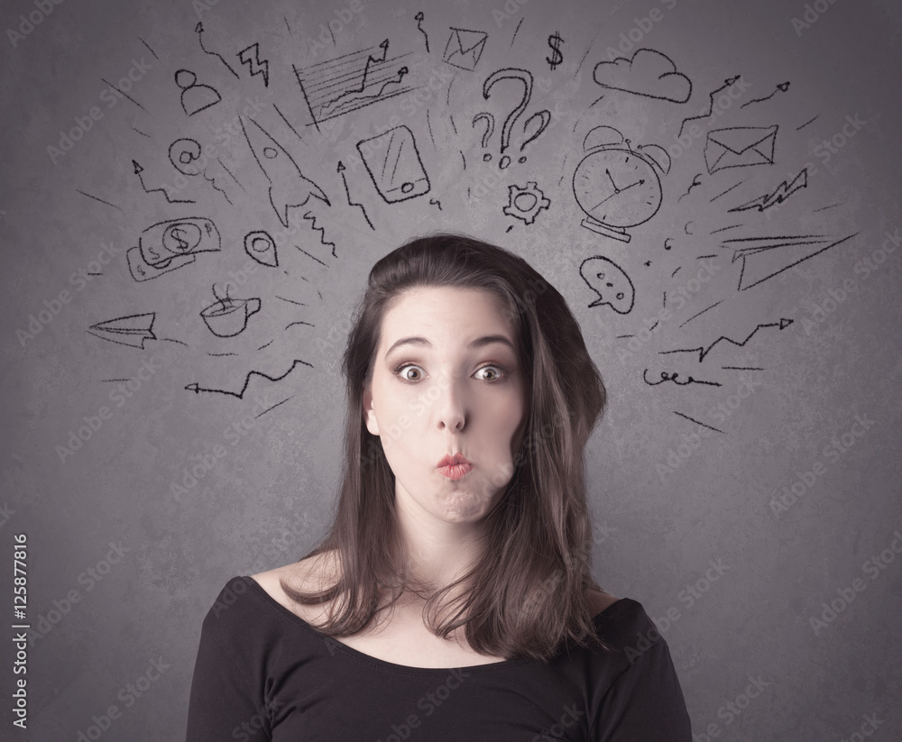 Fototapeta premium girl with funny facial expression