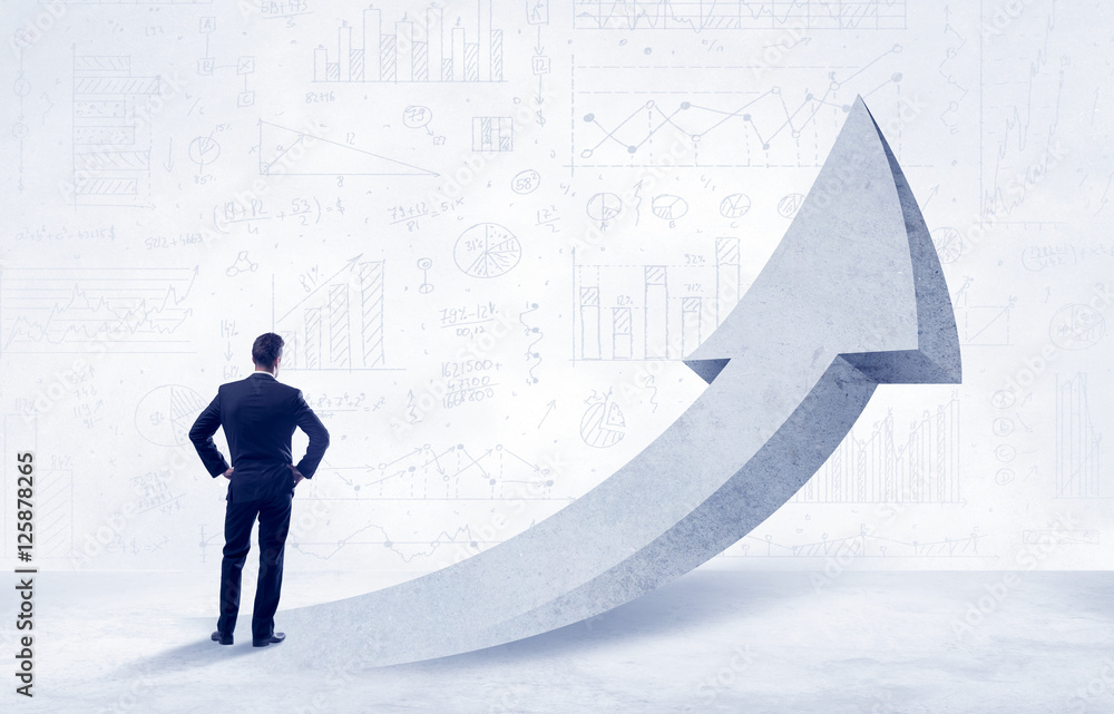 Obraz premium Financial businessman with arrow concept